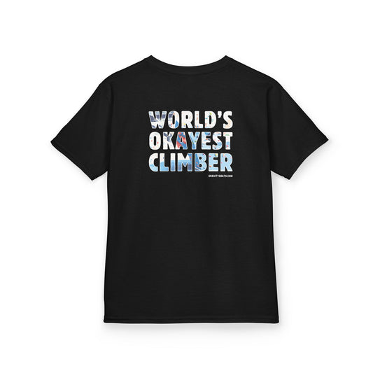World's Okayest Climber - Black | Kids Climbing Shirt