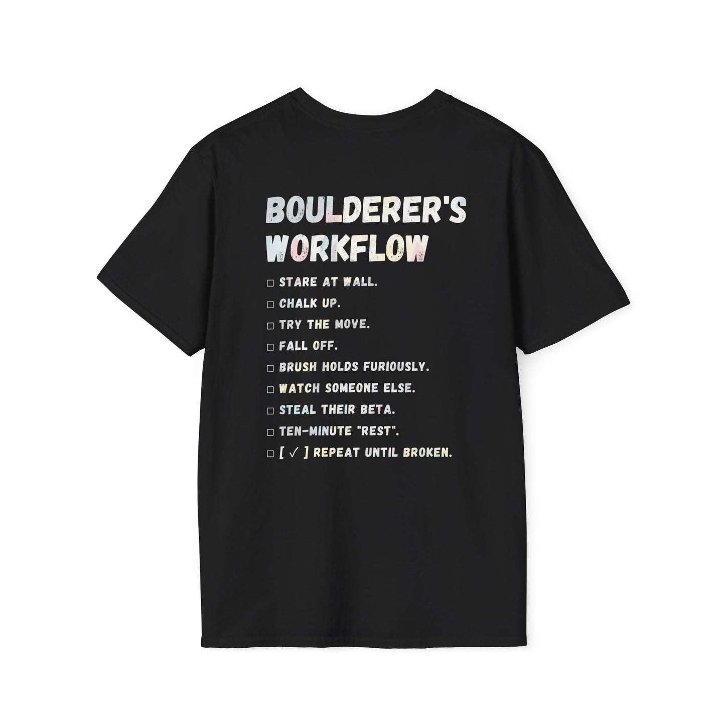 Boulderer's workflow | Premium Ringspun Climbing Tee