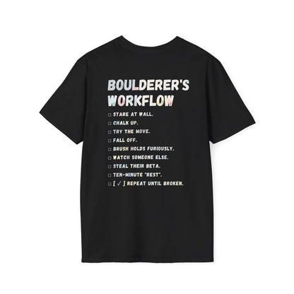 Boulderer's workflow | Premium Ringspun Climbing Tee