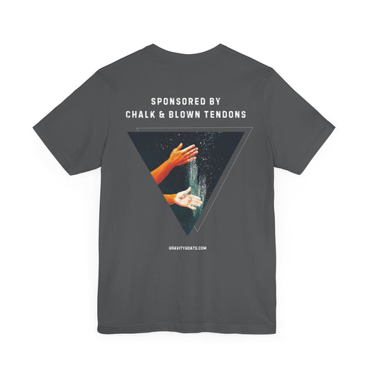 Sponsored by chalk & blown tendons | Dark | Unisex T-shirt