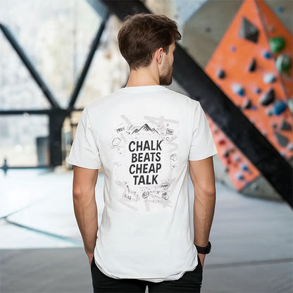 Chalk Beats Cheap Talk | Light | Premium Ringspun Climbing Tee