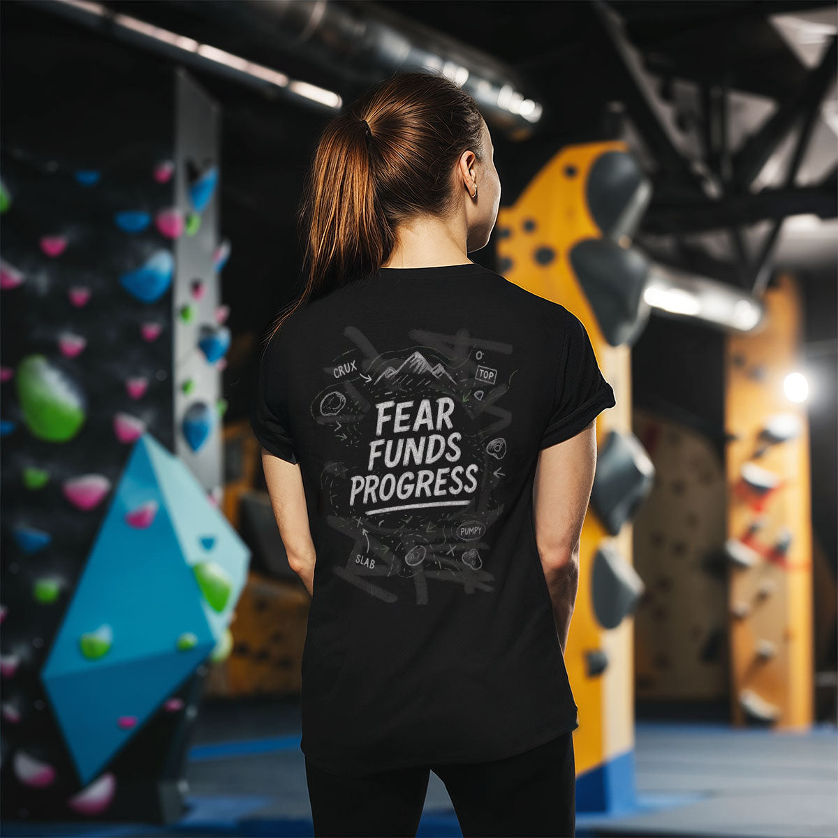 Fear Funds Progress | Dark | Premium Ringspun Climbing Tee