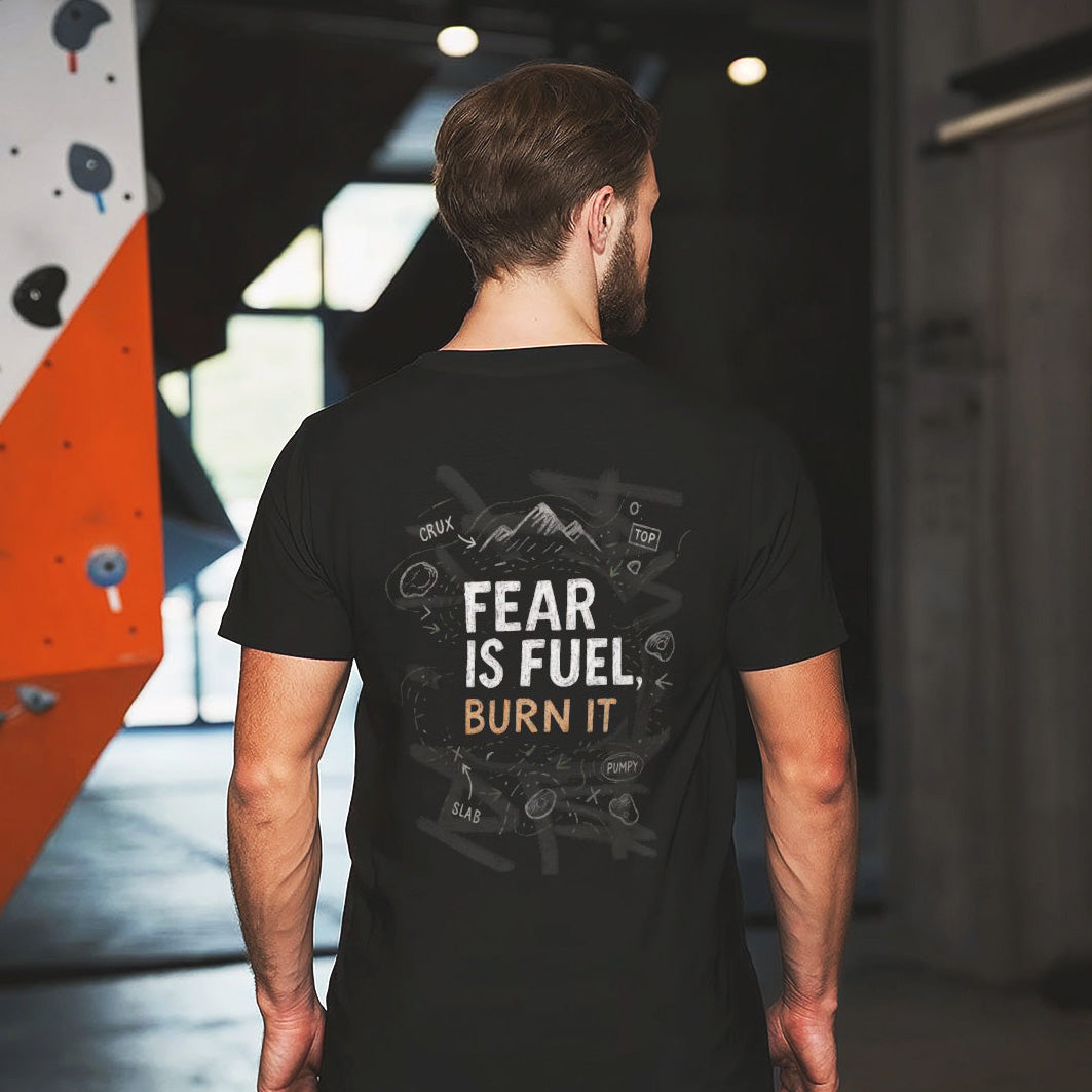 Fear is Fuel | Dark | Premium Ringspun Climbing Tee