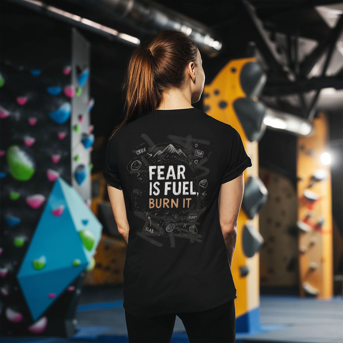 Fear is Fuel | Dark | Premium Ringspun Climbing Tee
