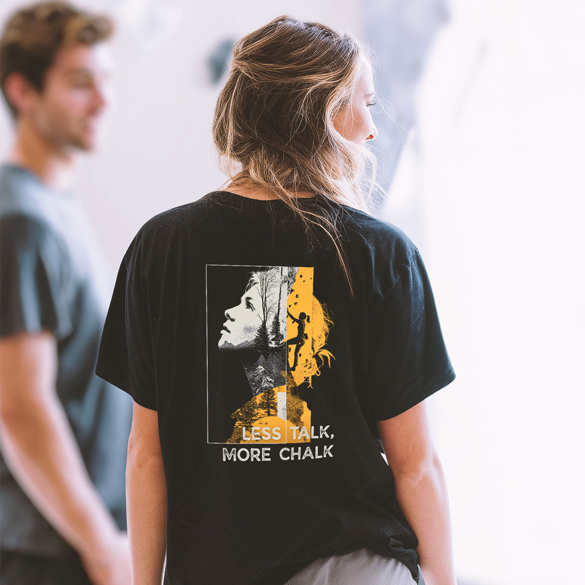 Less Talk, More Chalk | Premium Ringspun Climbing Tee