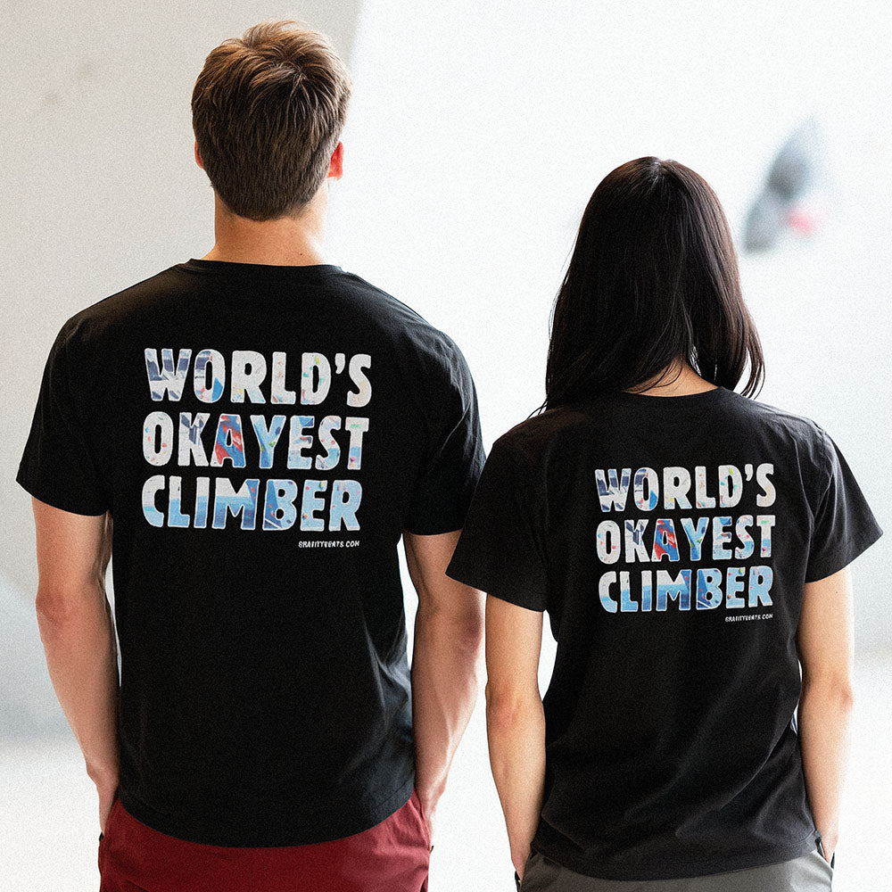 World's Okayest Climber – Dark Edition | Premium Ringspun Climbing Tee