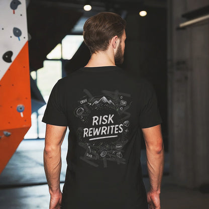 Risk Rewrites | Dark | Premium Ringspun Climbing Tee
