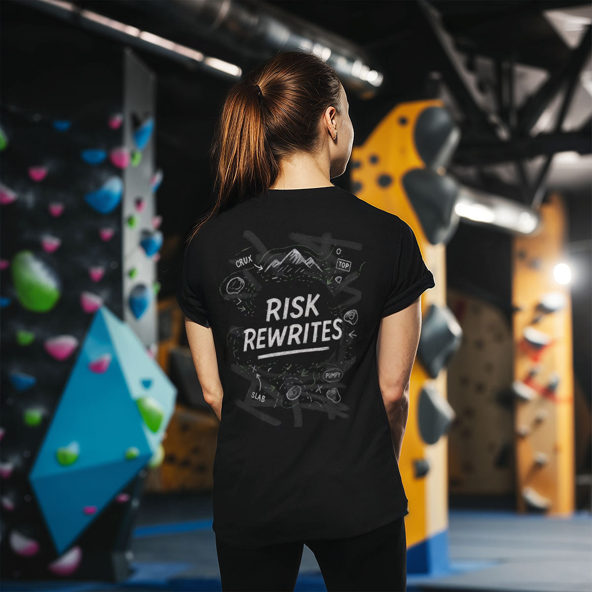 Risk Rewrites | Dark | Premium Ringspun Climbing Tee