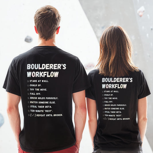 Boulderer's workflow | Premium Ringspun Climbing Tee